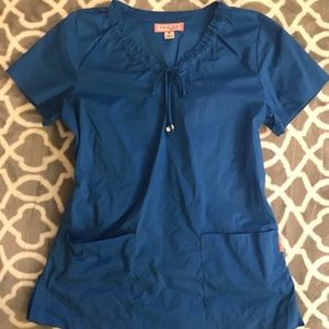 Koi royal blue scrub top